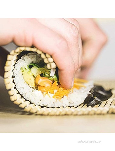 AIKS 2PCS Natural Bamboo Sushi Rolling Mat Sushi Roller Inch for Making Sushi 9x9.5 Inch