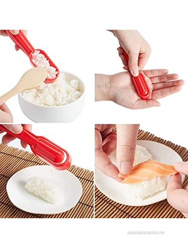 AIMEETO Sushi Making Kit 17 in 1 Sushi Bazooka Maker with Bamboo Mats Chef's Knife Chopsticks Sauce Dishes Paddle Spreader Chopsticks Holder Cotton Bag Nigiri Mold DIY Sushi Roller Machine