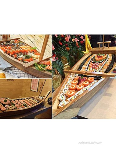 BIPEGE Wooden Sushi Boat Serving Tray 20.5 Inch Sushi Plate for Restaurant or Home Large Size Sushi Tray Serving Boat Plate for Restaurantware 52cm 20.5inch