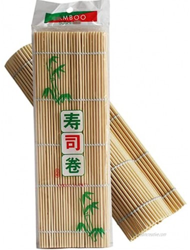 Cafurty 2 Set Bamboo Sushi Rolling Mats 9.5x9.5 Inch