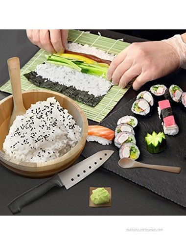 Elvoki Bamboo Sushi Making Kit 15 Piece Sushi Accessory Pack Plus Sushi Knife.