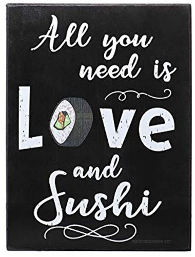 JennyGems- All You Need is Love and Sushi Love Sayings Real Wood Sign Funny Gift Gifts I Love You Gifts Sushi Decor Sushi Gifts Shelf Knick Knacks