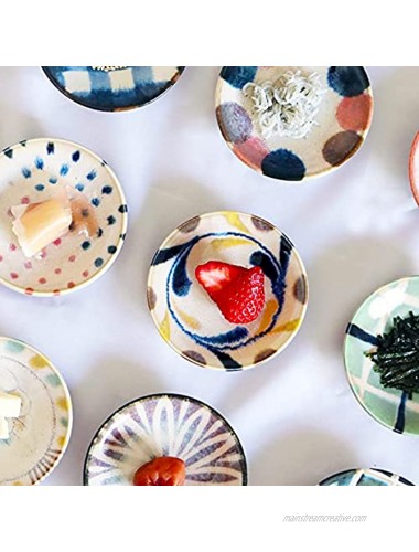 KIKYOUYA Set Of 9 Ceramic Appetizer Plates Retro Lovely Plates Sushi Japanese Plates Dishes Dessert Tableware with Gift Box Packaging For Home Family Dinner Celebration