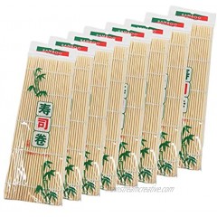 MOOZON Bamboo Sushi Rolling Mat 9.5x9.5 Inch 8 PCS SET