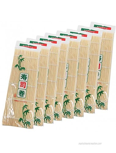 MOOZON Bamboo Sushi Rolling Mat 9.5x9.5 Inch 8 PCS SET