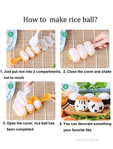 MXY Rice Ball Mould Shaker Sushi Roll Maker Kitchen Tools for Shake DIY Lunch with a Mini Rice Paddle L-819