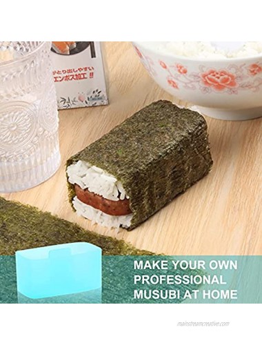 Non Stick Musubi Maker Press Non Toxic Onigiri Sushi Rice Mold Spams Musubi Luncheon Meat Maker Mold with Small Rice Paddle 1 Pack