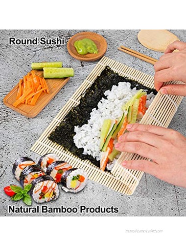 Nuokim Sushi Making Kit Bamboo Sushi Mat Complete Sushi Set with sushi rolling mat sushi maker tool triangle sushi rice mold chopsticks rice spreader DIY Home Sushi Tool Christmas Gift