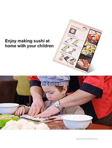 Nuokim Sushi Making Kit,Sushi Mat,Sushi Bazooka All in One Sushi Maker with Bamboo Mat,Sushi Knife Paddle Spreader,Chopsticks Rice Molds,Beginners’ Guide Book Sushi Roller for Family Fun