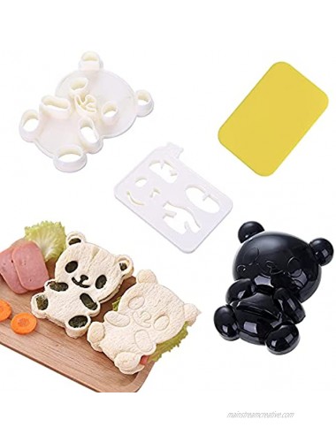 Rice Ball Molds Cute Panda Sushi Mold Rice Shaper Bento Accessories Animal Onigiri Mold Rice Ball Press Mold with Nori Cutter DIY Kitchen Tools