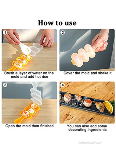 Rice Ball Molds Non-stick Sushi Making Kit Onigiri Mold Include 2 PCS Rice Ball Mold Shaker and 4 PCS Animal Rice Decorating Mold Sushi Maker Tool Set for Kids Beginners DIY Tool Kitchen Sushi Tool