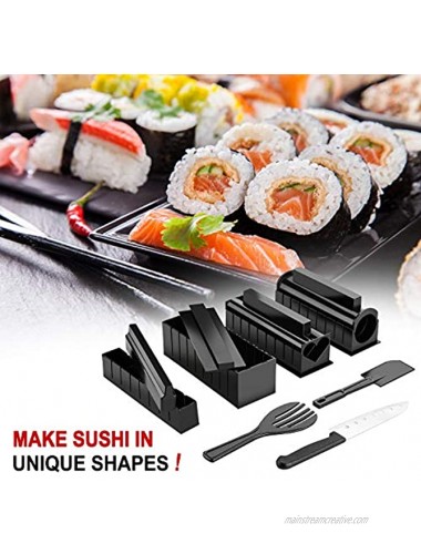 Sushi Maker Kit AGPtek 11pcs DIY Sushi Making Kit Roll Sushi Maker Rice Roll Mold Including Sashimi Knife for Kitchen DIY Easy To Use