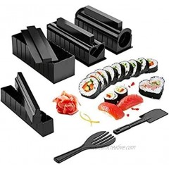 Sushi Making Equipment Kit Ten-piece DIY Sushi Making Kit Roll Sushi Machine Rice Roll Mold Including Sashimi Knife for Kitchen DIY Fun and Convenient
