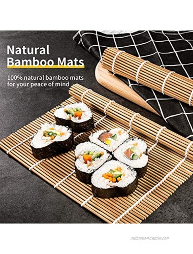 Sushi Making Kit Delamu Magic Sushi Maker for Beginner 13 in 1 DIY Sushi Mold Deluxe Edition with 2x Bamboo Sushi Mats 1x Sushi Knife 8x Sushi Molds 1x Spatula 1x Serving Fork 1x User Guide