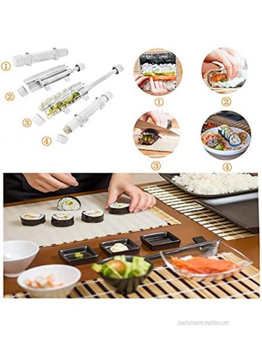 Sushi Making Kit Sushi Kit All in One Sushi Bazooka Maker Kit with Sushi Roller Bamboo sushi mat Rice Paddle Spreader Sauce Dishes Chopsticks