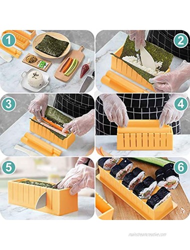 Sushi Making Kit sushi maker 10 Pieces Plastic DIY Sushi Maker Tool Molds for making 30 Sushi Rice Roll,Sushi Maker Kit for Beginners