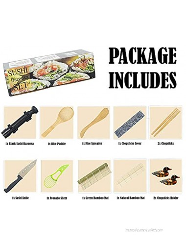 Sushi making kit Sushi roller Sushi kit Sushi set- sushi maker- Sushi bazooka sushi knife stainless sushi bamboo rolling mat Sushi making kit for beginners