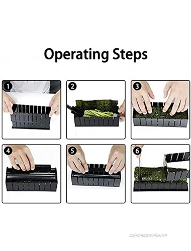 Sushi Making Kit YiiMO 12pcs Sushi Maker Fun Sushi Rice Roll DIY Tool Set for Beginners Easy to Clean Premium Plastic Plates Moulds Chopsticks Spatula for Home Kids Party