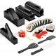 Sushi Making Kit,12 piece Deluxe DIY Sushi Maker with 4 Sushi Rice Mold Shapes Round Heart Square and Triangle Rice Spatula Fork Sharp professional Sushi Knife and manual Easy and Fun Sushi rolls