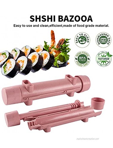 Thanice Upgraded Sushi Making Kit 14-piece Sushi Kit Sushi Roller Machine Sushi Bazooka Maker Set with Bamboo Mats Easy Sushi Making Kit for Beginners