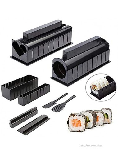 Whoho 11 PCS Sushi Making Kit for Beginners Sushi Set Plastic Sushi Making Tool DIY Household Sushi Tools with 8 Sushi Rice Roll Mold Shapes.