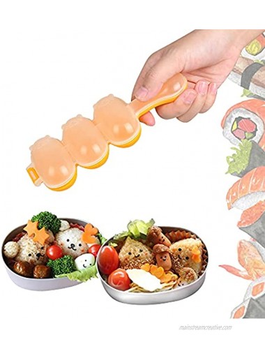 Worldity 10 Pieces Rice Ball Molds Shaker Food Grade Rice Ball with 8Pcs Rice Ball Mold and 2Pcs Mini Rice Paddles Cute Lunch Sushi Maker Mold Easy to Use