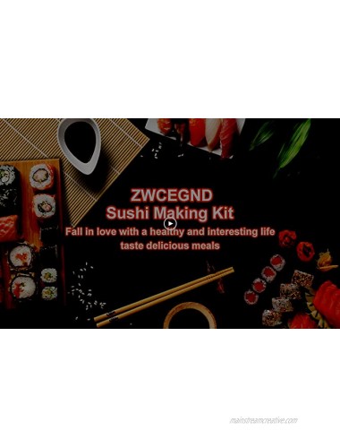 ZWCEGND Sushi Making Kit 21 in 1 Bamboo Sushi Kit with Sushi Bazooka Bamboo Sushi Mat Nigiri Mold Paddle Spreader Dish Sushi Knife Avocado Slicer Chopsticks and Holder-DIY Sushi Bazooka Kit