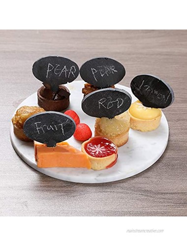 10 Black Slate Cheese Markers Round Small Rustic Farmhouse Decor Chalkboard Signs for Charcuterie Cheese Board Serving Tray Accessories