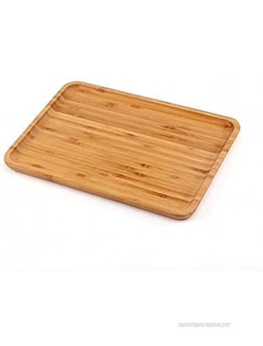 Bamboo Plates,2 Pack Cheese Plates Coffee Tea Serving Tray Fruit platters Party Dinner Plates Sour Candy Tray 13 x 9 x 0.8 inches