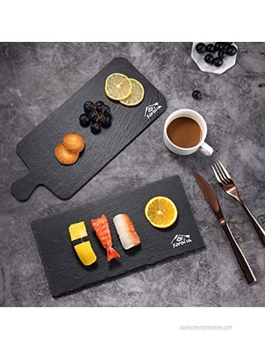 Koralia Natural Slate Tray Cheese Plates for Kitchen Serving Platter Charcuterie Boards for Meats and Snacks Slate Cheese Board Display Dining Parties Entertaining 5.9X11.8