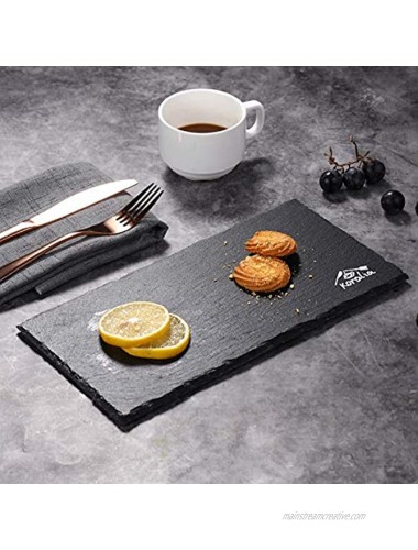 Koralia Natural Slate Tray Cheese Plates for Kitchen Serving Platter Charcuterie Boards for Meats and Snacks Slate Cheese Board Display Dining Parties Entertaining 5.9X11.8