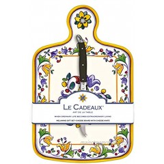 Le Cadeaux Capri Melamine Cheese Board and Laguiole Cheese Knife Gift Set