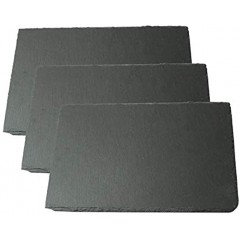 Lonovel Slate Cheese Board Natural Slate Cheese Plates for Kitchen Dining,Parties,Entertaining,8x12 Slate Placemats Slate Serving Tray for Cake,Fruit,Biscuit,Meat,Charcuterie Slate Boards Set of 3