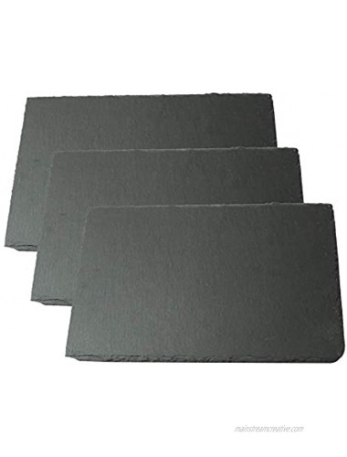 Lonovel Slate Cheese Board Natural Slate Cheese Plates for Kitchen Dining,Parties,Entertaining,8x12 Slate Placemats Slate Serving Tray for Cake,Fruit,Biscuit,Meat,Charcuterie Slate Boards Set of 3