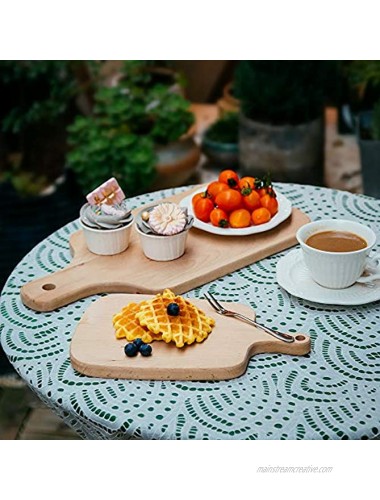 NUPTIO Set of 2 Cheese Boards Reversible Breakfast Bread Board Wooden Charcuterie Platter Home Kitchen Food Serving Tray for Wine Appetizers Fruit Meat for Family and Friend