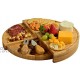 Picnic at Ascot Bamboo Board for Appetizers with Cheese Tools Stores as a Space Saving Wedge Opens to 13" Diameter – Designed by Picnic at Ascot USA Patented & Quality Assured
