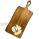 Quessento Home Acacia Wood Wavy Edge Cheese and Charcuterie Serving Board with Handle Large 20-3 4”L