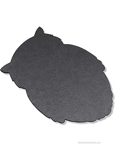 Slate Cheese Board Plate Owl Design 8 x 11 Inches Black
