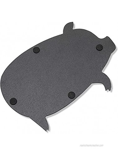 Slate Cheese Board Plate Pig Design 11 x 8 Inches Black