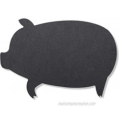 Slate Cheese Board Plate Pig Design 11 x 8 Inches Black