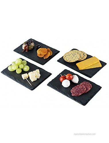 Twine Country Home Black Slate Tapas Plate Set Cheese Plates Serveware Appetizer Dishes Set of 4