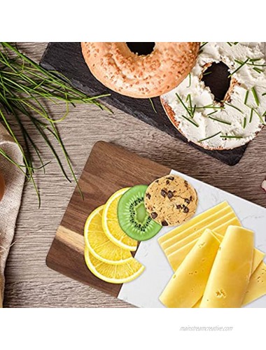 White Marble and Acacia Wooden Cheese Board for Meats Breads Charcuterie Rectangular Cutting Serving Board -11 Marble Slab Pastry Board