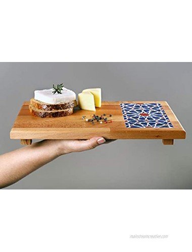 Wooden Cheese and Charcuterie Board with 3 Piece Stainless Steel Knife Set | Serving Board | Cheese Serving Platter | Gift Set