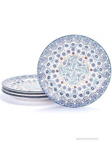 Bico Blue Talavera Salad Plates Set of 4 Ceramic 8.75 inch Microwave & Dishwasher Safe