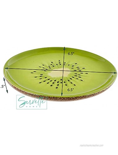 Ceramic Fruit Decorative Plate Small Appetizer Salad or Dessert Plate 6.25 Inch Kiwi