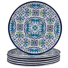 Certified International Mosaic Melamine 9" Salad Dessert Plates Set of 6 Multicolor