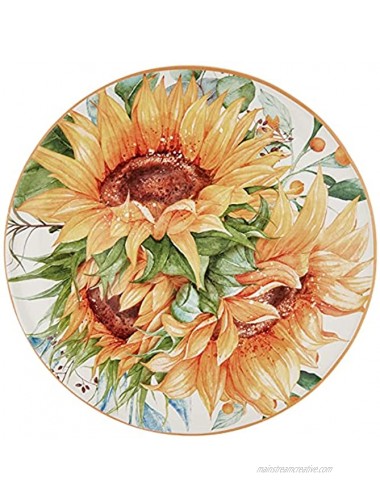 Certified International Sunflower Fields 9 Salad Dessert Plates Set of 4 Multi Colored