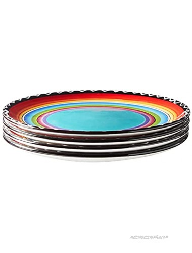 Certified International Tequila Sunrise Salad Dessert Plate 9-Inch Assorted Designs Set of 4 Multicolored