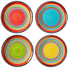 Certified International Tequila Sunrise Salad Dessert Plate 9-Inch Assorted Designs Set of 4 Multicolored