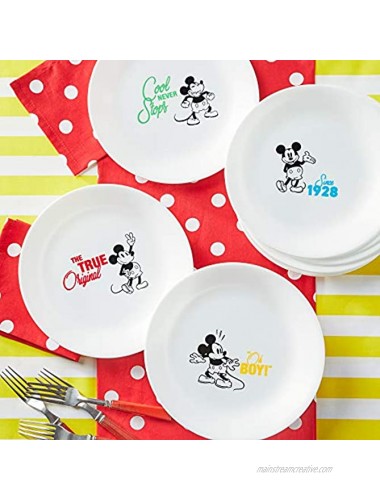 Corelle Disney Mickey Mouse-The True Original 8.5 Salad Lunch Plates 8 Pack Disney Mickey Mouse The True Original